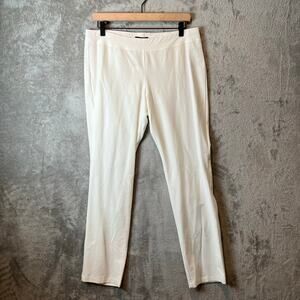 Eileen Fisher‎ White Slim Ankle Pull On Pants Medium Washable Stretch Crepe New